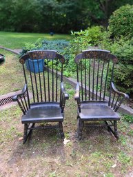 Set Of 2 S. Bent Brothers Colonial Rocking Chairs