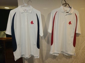 2 Brand New Boston Red Sox Golf Shirt. Size Medium By Antigua Desert, Dry Brand New