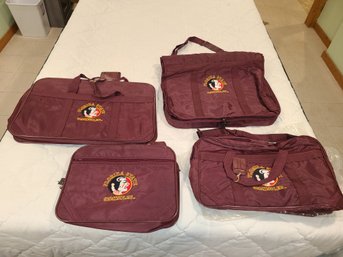 Florida State Seminoles Complete Travel Set Computer Bag, Two Gym Bags, Larger Travel Bag And Shirt Hang Up Fa