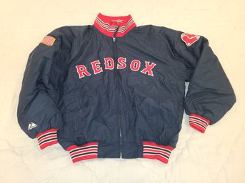 Like New, Vintage Blue Authentic Majestic. Men's Large Red Sox Jacket. Blue
