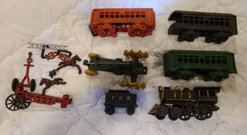 Vintage Cast On Iron Train Sets Washington 44 And John Deere Tractor In Miscellaneous Parts As Is