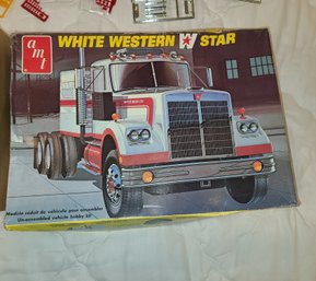 Vintage AMT White Star Western Truck Model Number T546 125th Scale. Unsure If Complete Looks Pretty Complet
