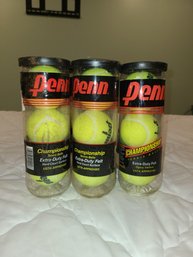 6 New  Old Stock Sealed Pen Championship Tennis Balls. Extra Duty Felt Hard Court Surface This ATP Approved.