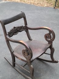 Antique Hardwood Carved Rocking Chair