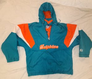 Amazing Retro Starter Miami Dolphins Pull Over Jacket.Size Men's Medium