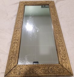 Antique Gold  Floral Mirror. 37'x 18' Small Chips At Top