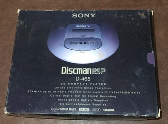 New Old Stock Sony Discman CD Player D-465