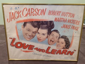 1947 Movie Poster Love And Learn  Jack Carson Framed
