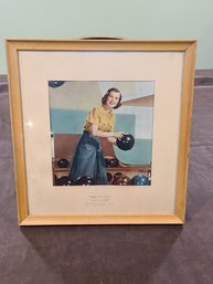 1956 Miss Rheingold Hillie Merritt 1956 Bowling Picture Framed