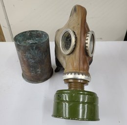 Military  War Gas Mask And Howitzer Shell Case
