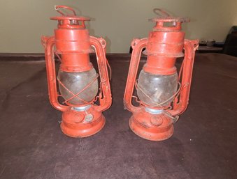Pair Of Antique Oil Lamps Made In Japan