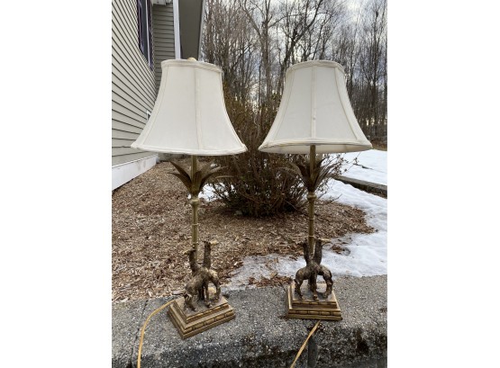 Pair Of Giraffe Table Lamps