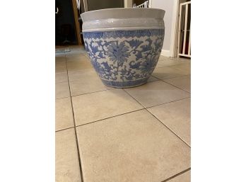 Extra Large Blue And White Chinoiserie Made In China Planter