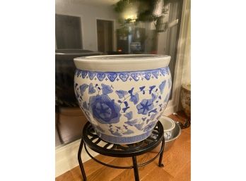 Blue And White Floral Planter Made In China