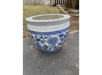 Large Blue And White Made In China Planter