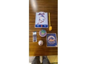 New York Mets Sports Fan Bundle Including Signage Baseballs And Collectibles