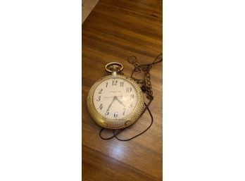 VINTAGE Spartus Giant Pocket Watch Clock In Brass  Tone Electric