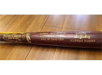 Louisville Slugger 125 Powerized  Lou Gehrig Genuine That Career Batting Average Hall Of Fame Bat