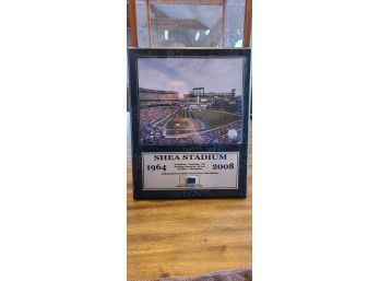 MLB SHEA STADIUM PLAQUE 1964-2008 15X12  Piece Of Outfield Wall Panel From Shay Limited Series Of 5000