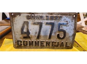 Antique  Connecticut Commercial Driver's License 1937 Plate Number 4775  10.5x6.5'