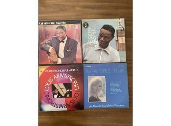 JAZZ Nat King Cole, Louis Armstrong, Ray Charles Records - Set Of 4