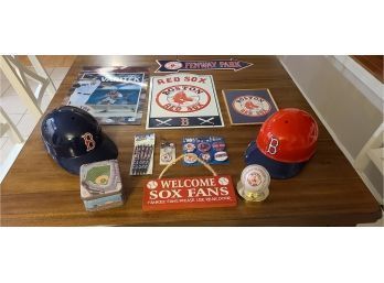 Boston  Red Sox Bundle Including Signage Retro Signage Jason Veritak Hologram 3-D Hats Pins Baseball Baseballs