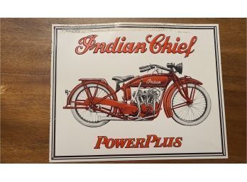 1953' ROADMASTER CHIEF INDIAN MOTORCYCLES GARAGE ART SIGN FROM SPRINGFIELD MASS USA SIGNAGE 16X12'