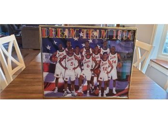 Retro 1996 USA DREAM TEAM BASKETBALL TEAM  Poster Framed 16X20