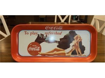 Vintage Play Refreshed Drink Coca Cola Serving Tray-1990. 19x8.5