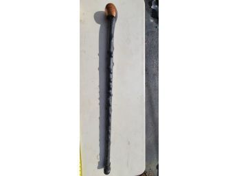 Antique Irish Black Horn Wood Walking Stick 38' Long