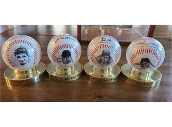 4 Signature Series Baseballs Legends Jackie Robinson BaBe Ruth Willie Mays And Nolan Ryan