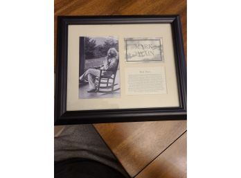 Mark Twain 8x10 Framed  Rocking Chair Photo W Gold Signature (Not Authenticated)