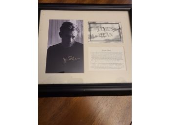 James Dean 8x10 Signature.in Gold Ink Framed Photo