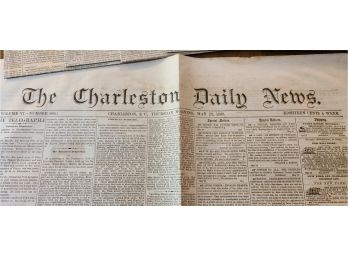 23 TOTAL ANTIQUE ORIGINAL 1860S THE CHARLESTON DAILY TIMES NEWSPAPERS