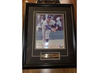 Tom Seaver Number 41 New York Mets Pitcher 18X14 Framed Photo New York MLB Seal Cooperstown
