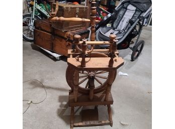 Antique Handmade Wood Sewing Machine Still Functions