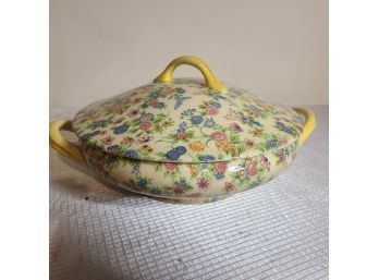 Antique Hand Painted Floral Made In Japan Soup Serving Dish 7 Inches Round