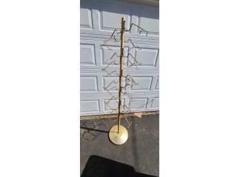 Antique  Brass Colored Rotating Display Rack 68'