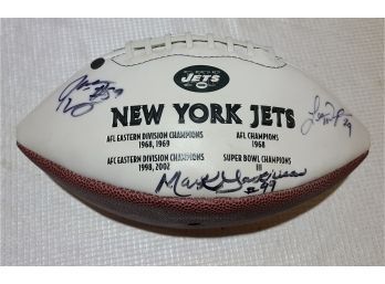 New York Jets  NFL Signed Football Signed By Mark Jackson Leon Washington Sean Ellis Greg Buttle And Unknown