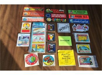 RETRO AND VINTAGE Amazing Small Bumper Stickers And Stickers Lot