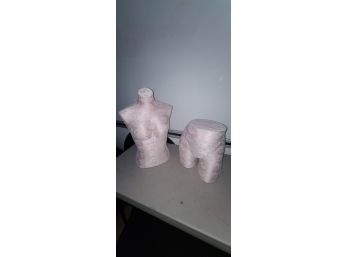 Victoria's Secret Store Mannequin Forms Upper Body And Torso 24 In And 15 In Torso Pink Lace Wrapped