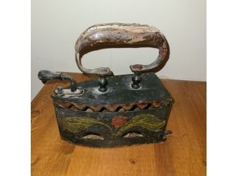 Antique 1800s Old Cast Iron Coal Ironing Clothes Press Collectible