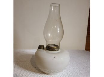 Antique Milk Glass Oil Lantern 12' High