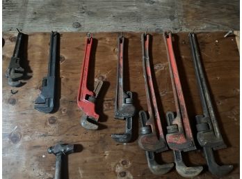 Lot Of 8 Vintage Pipe Wrenches