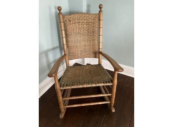 Vintage Farm House  Rattan Rocking Chair