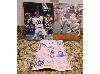 Vintage NY Giants 1968 & 1970 Year Books And 1973 Game Program For NYG Vs STeelers 8-26-73