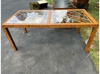 Beautiful Large Glass Top Rattan Dining Room Table