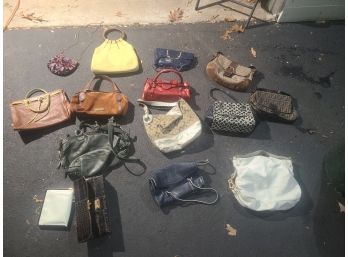 Huge Lot Of Purses Including Several Coach Bags Fendy Kenneth Cole And Others