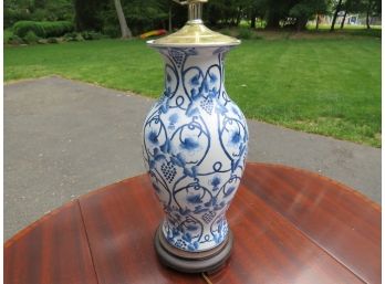 Blue And White Chinoiserie Lamp