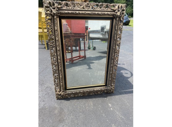 Vintage Turner Gold Mirror With Black Lined And Gold Decorative Frame